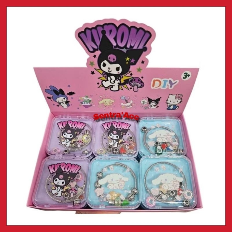 Gelang Pandora Sanrio Anak Viral Titanium Tembaga Bracelet with Box Gelang Pandora Kuromi Box