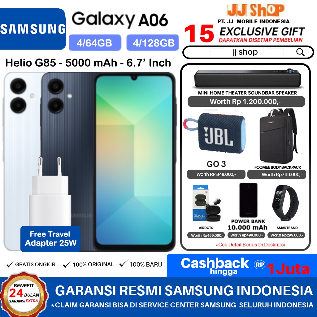 Samsung Galaxy A06 4/128 4/64 GB RAM 4GB ROM 128GB 64GB GARANSI RESMI SEIN