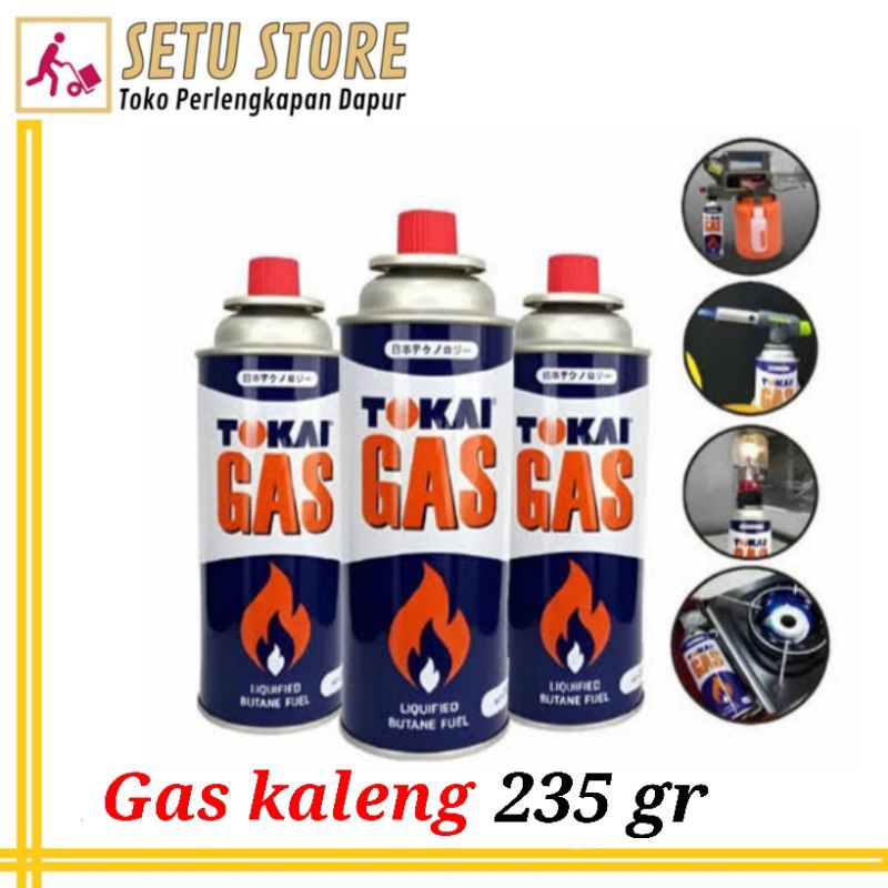 Gas kaleng Tokai 235gr liquifed butane fuel gas tabung mini kompor portable perlengkapan tracking ca