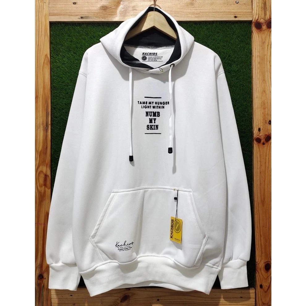 hoodie distro original premium weater kachios whiskey pria dan wanita warna putih