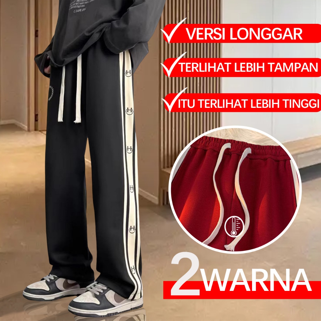 celana training pria jogger baggy pants Remaja training olahraga dewasa korean style kolor pria Pola