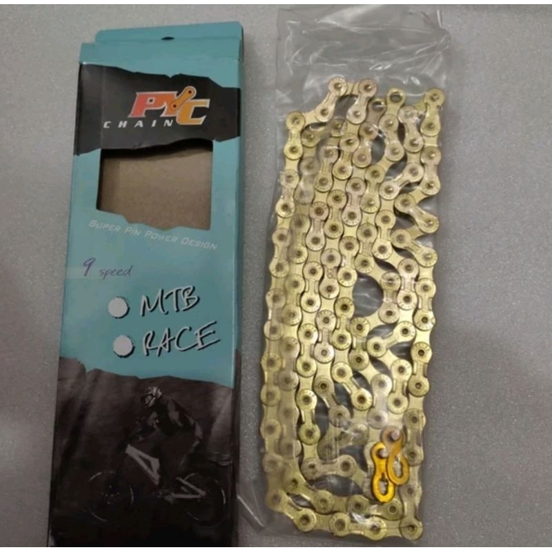 chain rantai sepeda 9 speed PYC gold