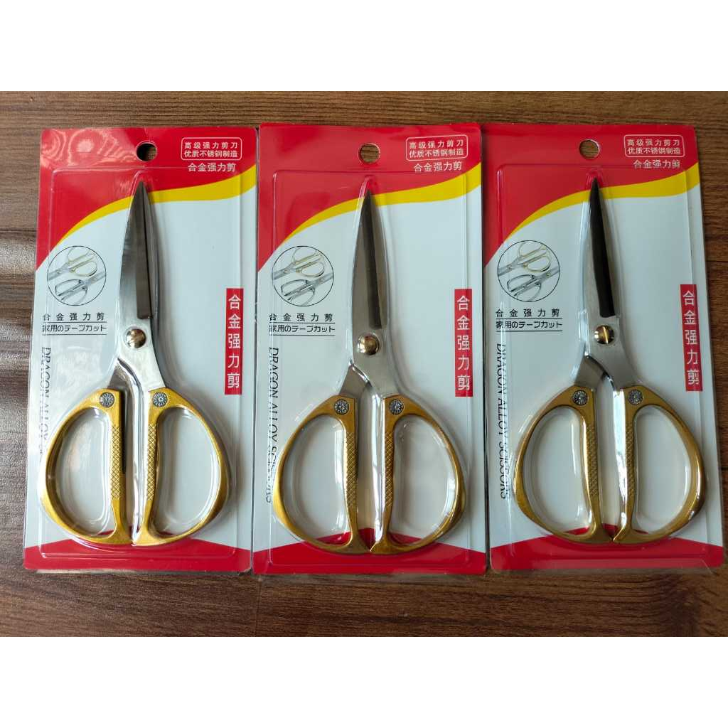 

Gunting Potong Bahan Kain Gunting Kain Gunting Jahit Stainless Sewing Scissor Gold 19 cm