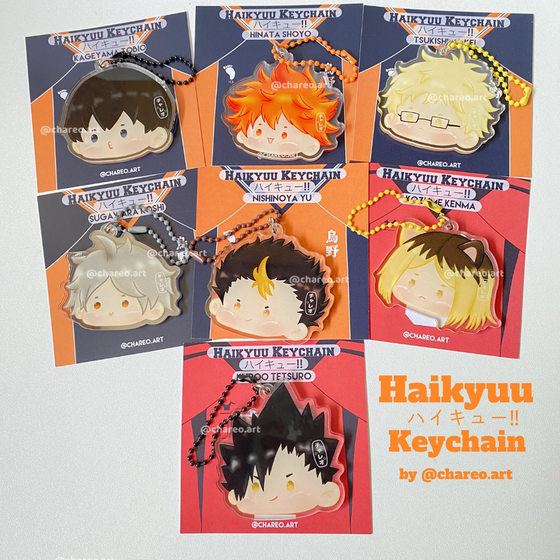 Haikyuu Keychain by @chareo.art (gantungan kunci karakter anime haikyuu) (gantungan kunci anime)