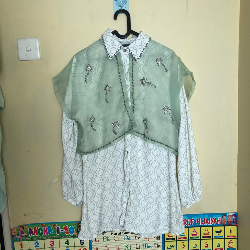 NEW BARU Baju Pesta Green Sage Dress Tunik