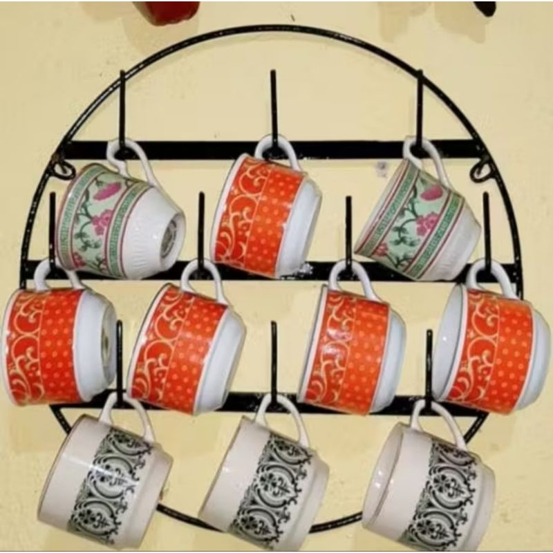 Rak gelas / rak cangkir / rak gelas tempel dinding / rak serbaguna / rak dapur / rak minimalis