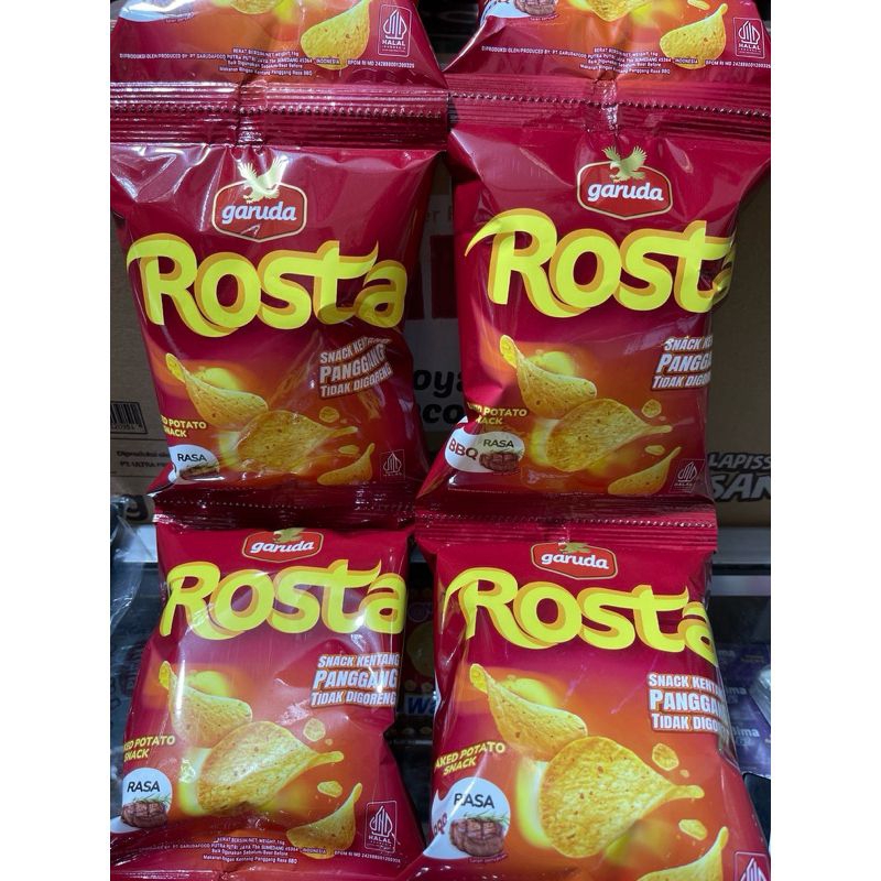 

Garuda Rosta Kentang Rasa Barbeque 18grX10 pcs| Snack Rosta| Garuda Rosta Baked Potato Bbq| Snack Garuda Rosta Kentang