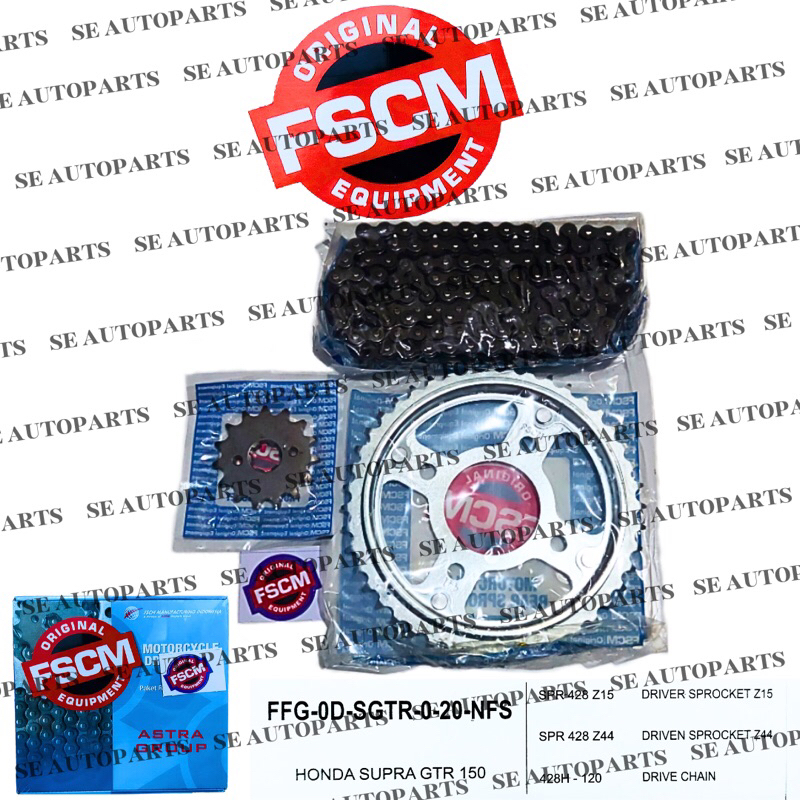 Gear Set Rantai Motor FSCM Supra GTR 150 Astra Otopart Group