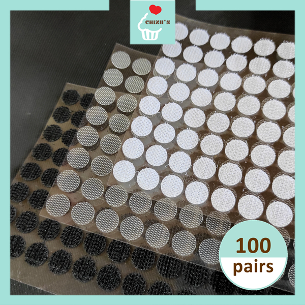 

[10mm] 100 Pairs Sticker Perekat Hook Loop Bulat Busy Quiet Book Double Side Stiker Prepet Prepetan 1cm Not Velcro Brand