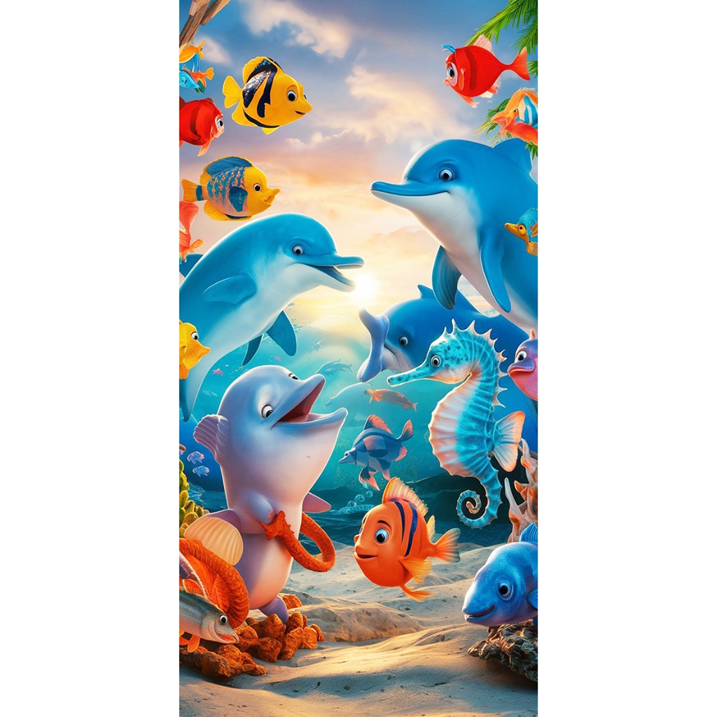 STIKER PINTU KAMAR MANDI, STIKER PINTU TOILET/WC MOTIF WALLPAPER IKAN