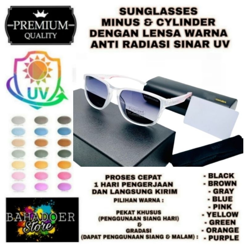 KACAMATA MINUS SUNGLASSES MINUS WARNA 91140#2 DENGAN LENSA CUSTOM MINUS WARNA PEKAT ATAU GRADASI ANT