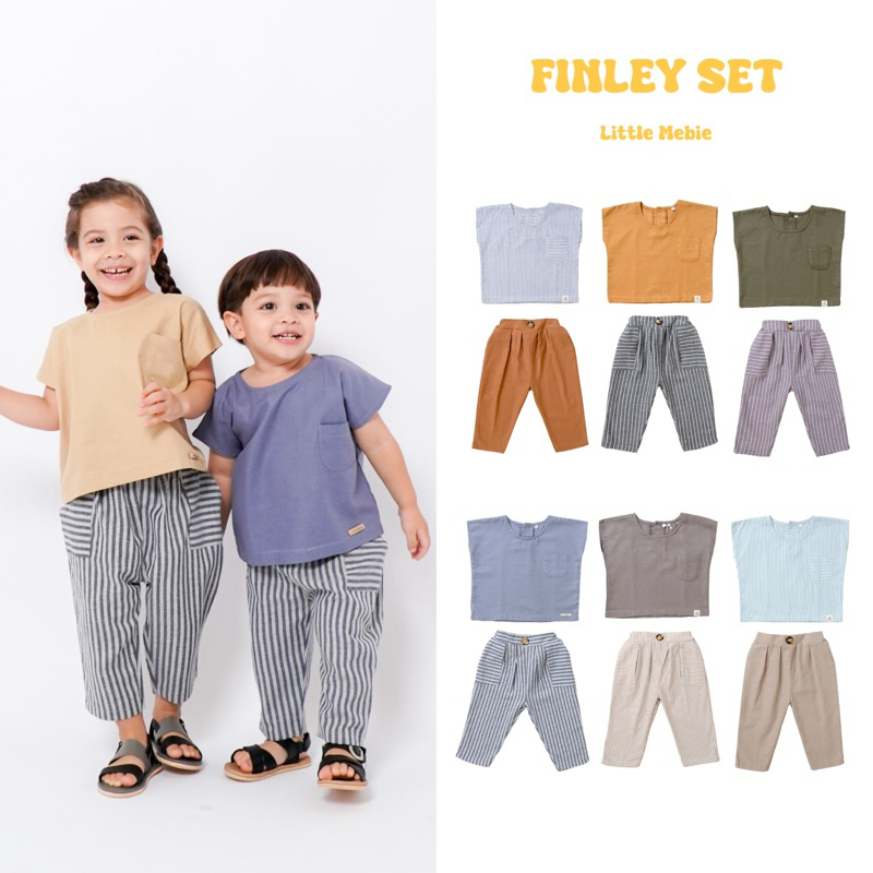 LITTLEMEBIE - Finley Set | Setelan Linen Anak Perempuan dan Laki-laki