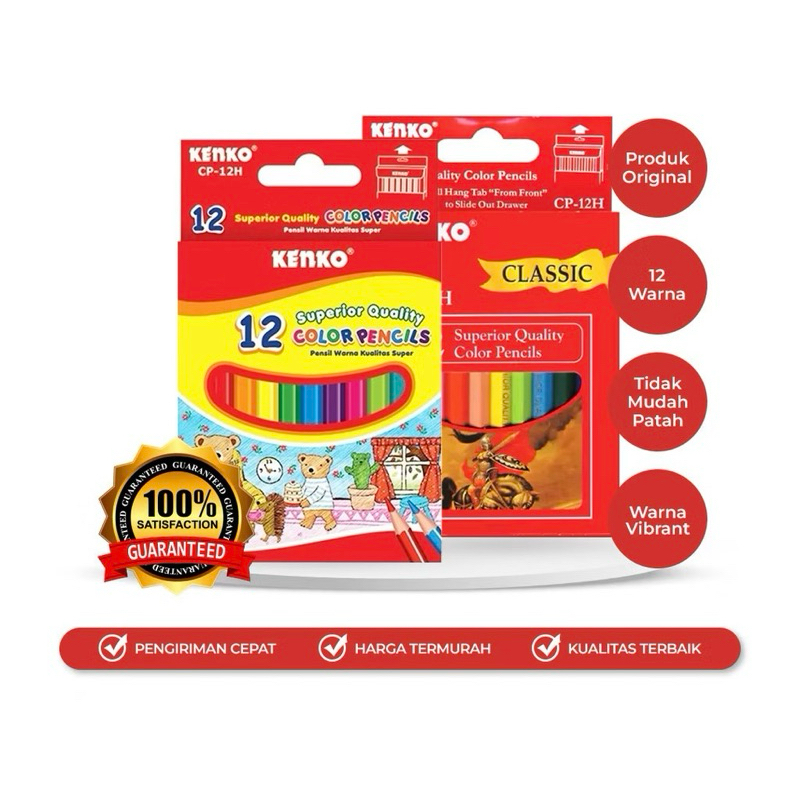 

KENKO PENSIL WARNA PENDEK / COLOR PENCIL CP-12HALF CLASSIC