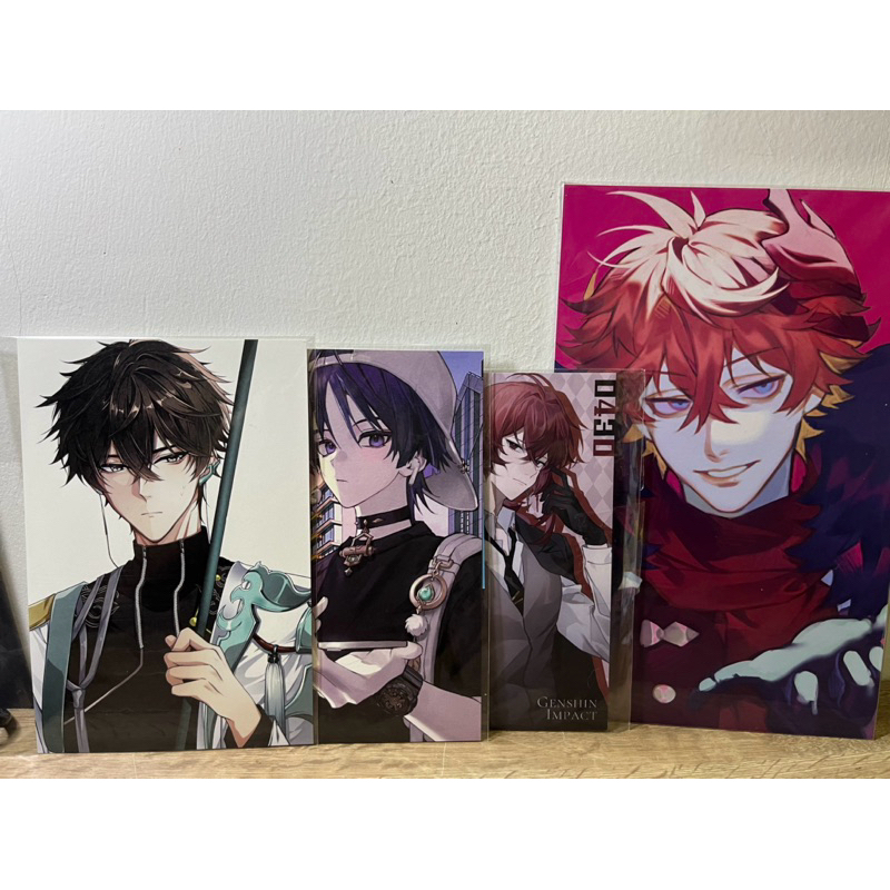 Genshin impact & Honkai star rail art prints, scaramouche, dan heng, diluc, Childe