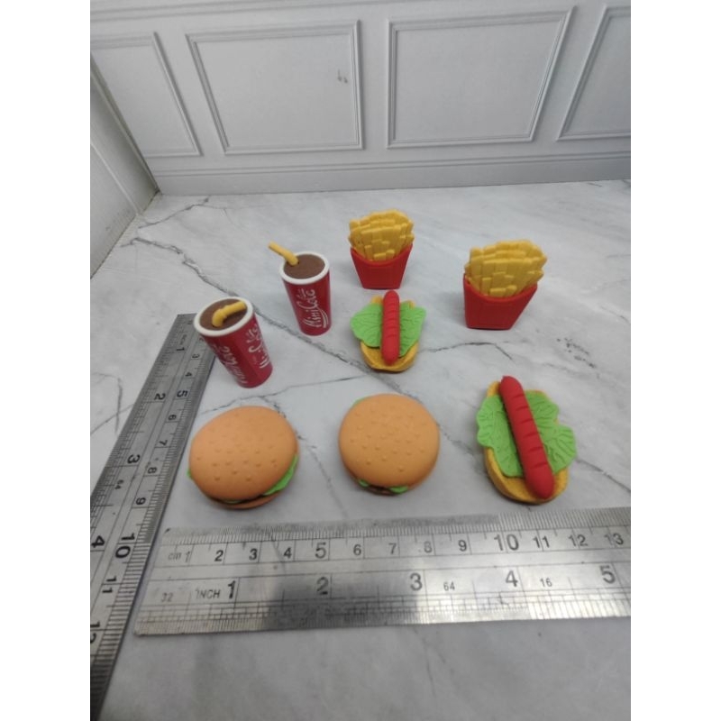 

penghapus pensil 3d burger hotdog murah