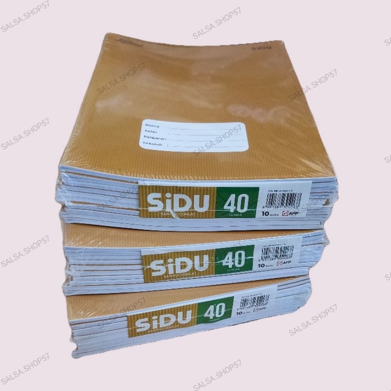 

BUKU TULIS SIDU 40 LEMBAR SAMPUL COKLAT 10 PCS / PACK MURAH - MERK SIDU, 40 Lembar