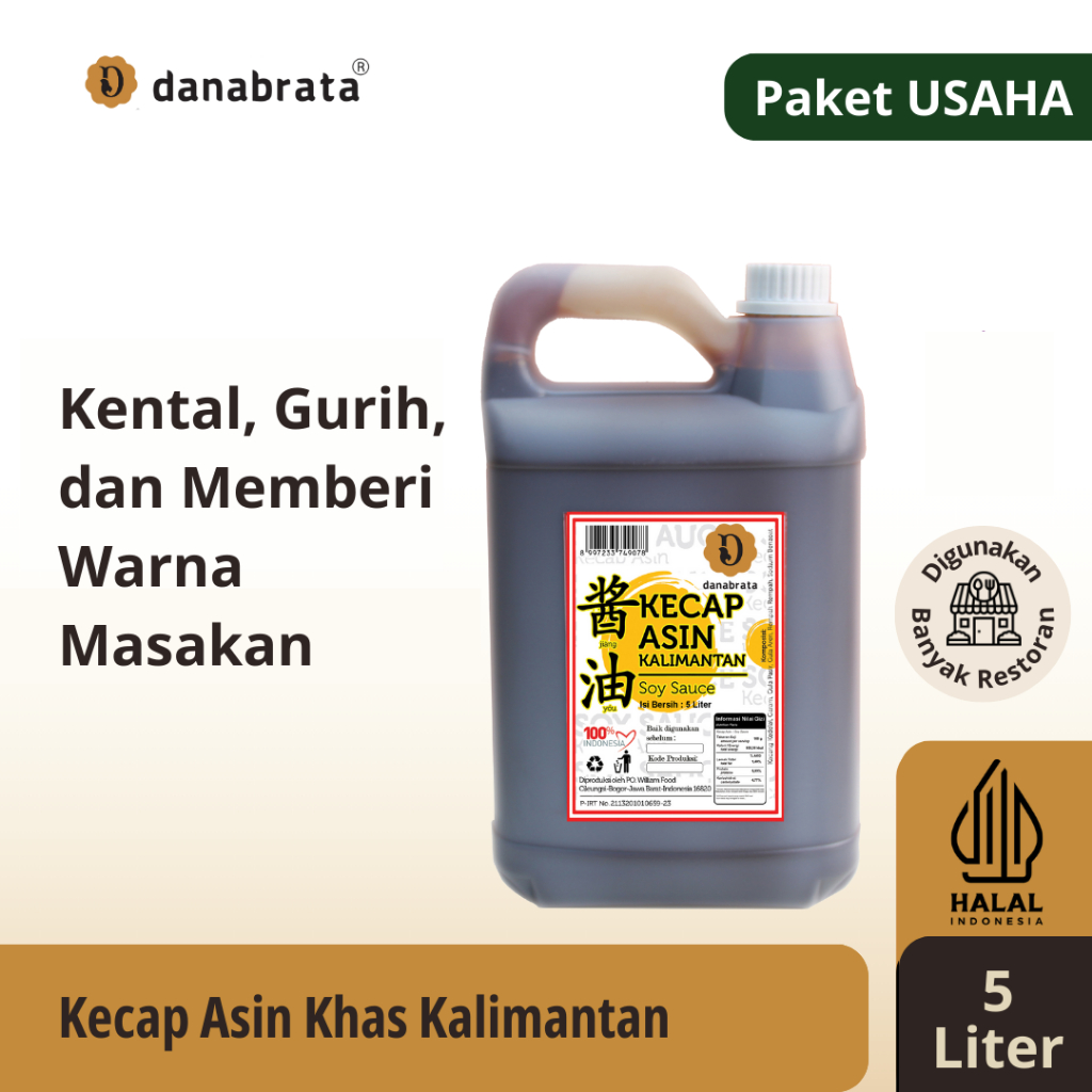 

Danabrata Kecap Asin Khas Kalimantan 5 liter / Dark Soy Sauce