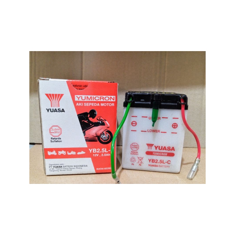 AKI YUASA YB2.5L-C AKI BASAH AKI MOTOR GL MAX/ GL PRO