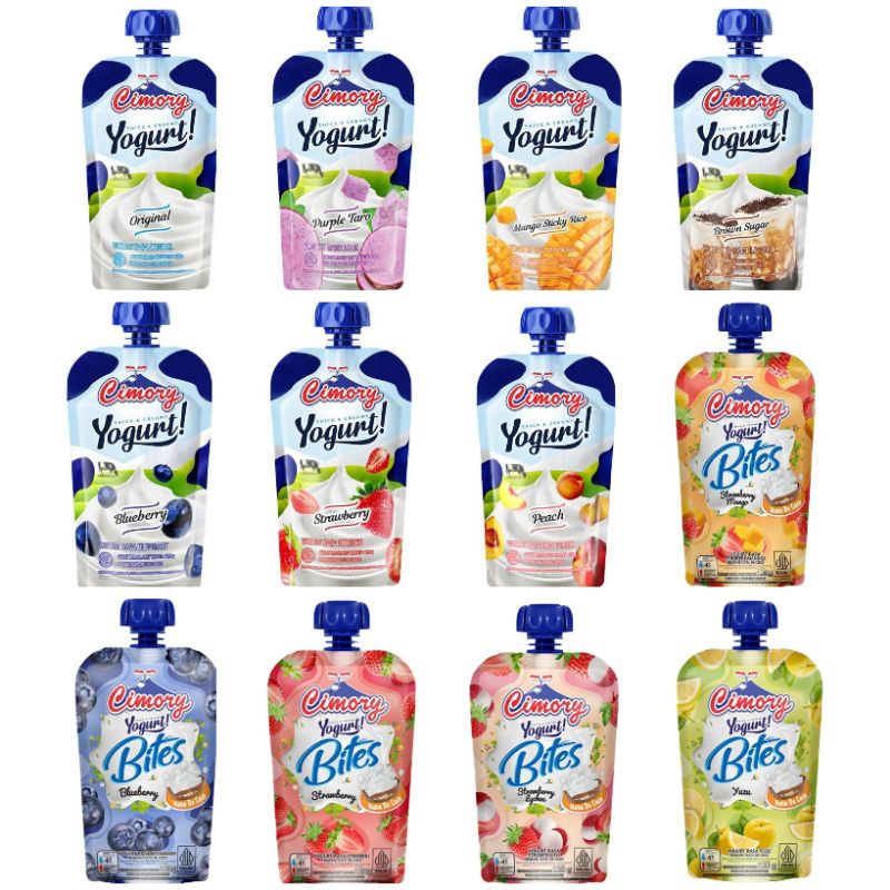 

(instant saja) Cimory Yogurt Squeeze 12 rasa baru bites original strawberry blueberry leci yuzu brown sugar manga taro peach