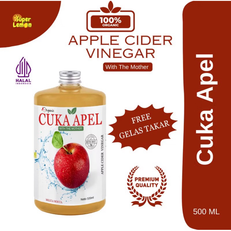 

[500 ml] Cuka Apel With The Mother Pure Apple Cider Vinegar untuk Diet 100% organic