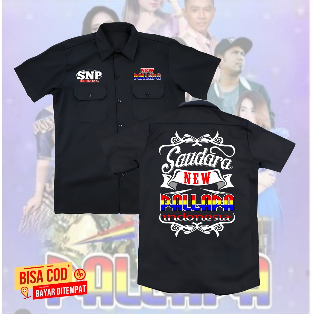 kemeja WORKSHIRT PALPAPA dangdut koplo original distro - kemeja pendek hitam DANGDUT SAUDARA NEW PAL