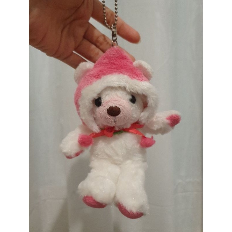 Fujisey Kecyhain Teddy Bear Kostum Natal Winter Pink