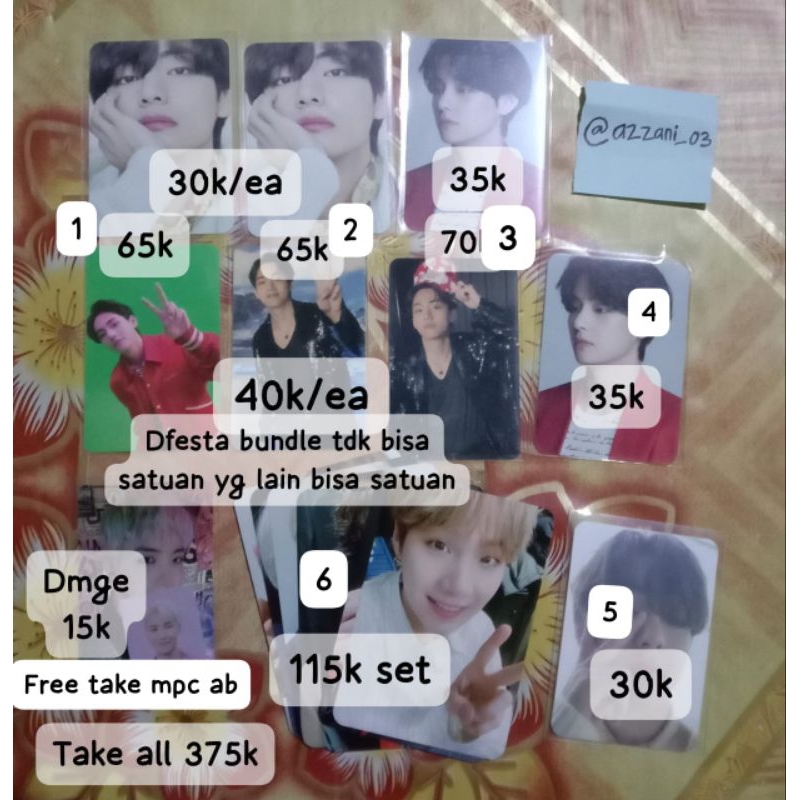 photocard official army bomb bts