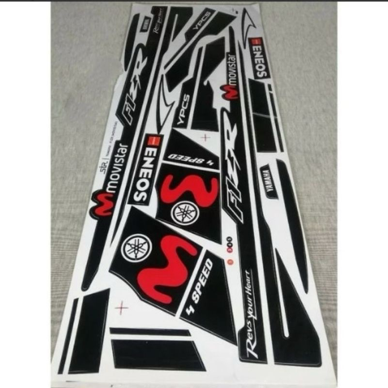 Best Striping Sticker Body Yamaha FizR FIZ R FIZR MOVISTAR VNYL Hitam Merah