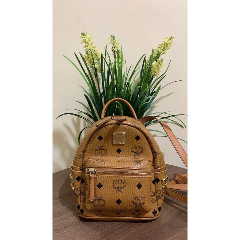 preloved McM backpack mini original kulit asli ransel