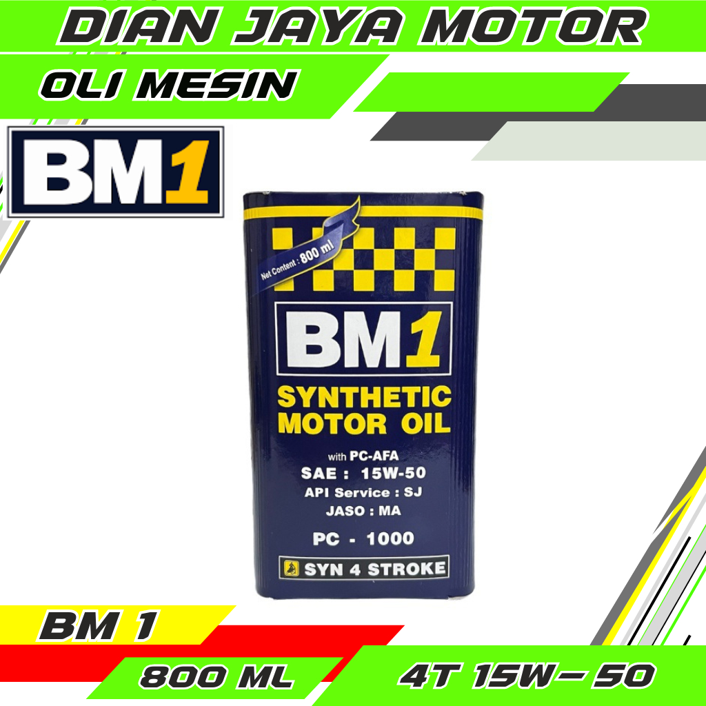 Oli  BM1 PC 1000 4Tak 800 ML SAE 15W-50 Oli Mesin Motor Bebek Full Synthetic BM one