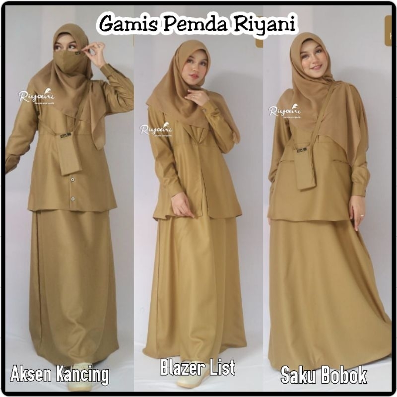 Seragam Pemda Pns Pdh Gamis Pemda Wanita Syari Original Brand Riyani