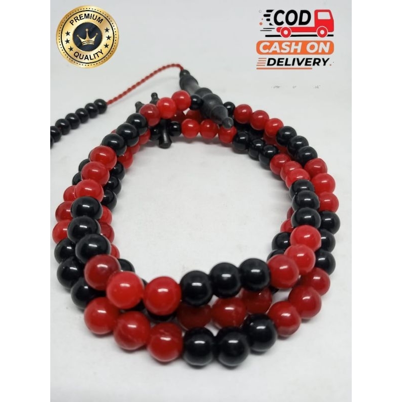 (PROMO) TASBIH MARJAN KOMBINASI BATU BLACK ONYX