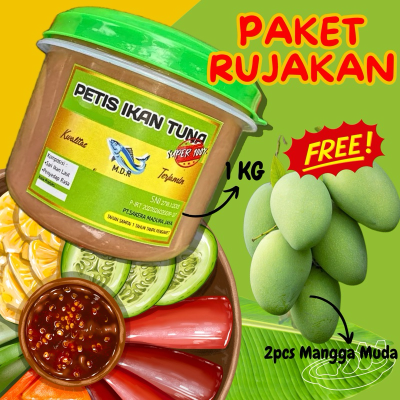 

(Sakera) PAKET RUJAKAN 1KG PETIS IKAN TUNA FREE MANGGA MUDA