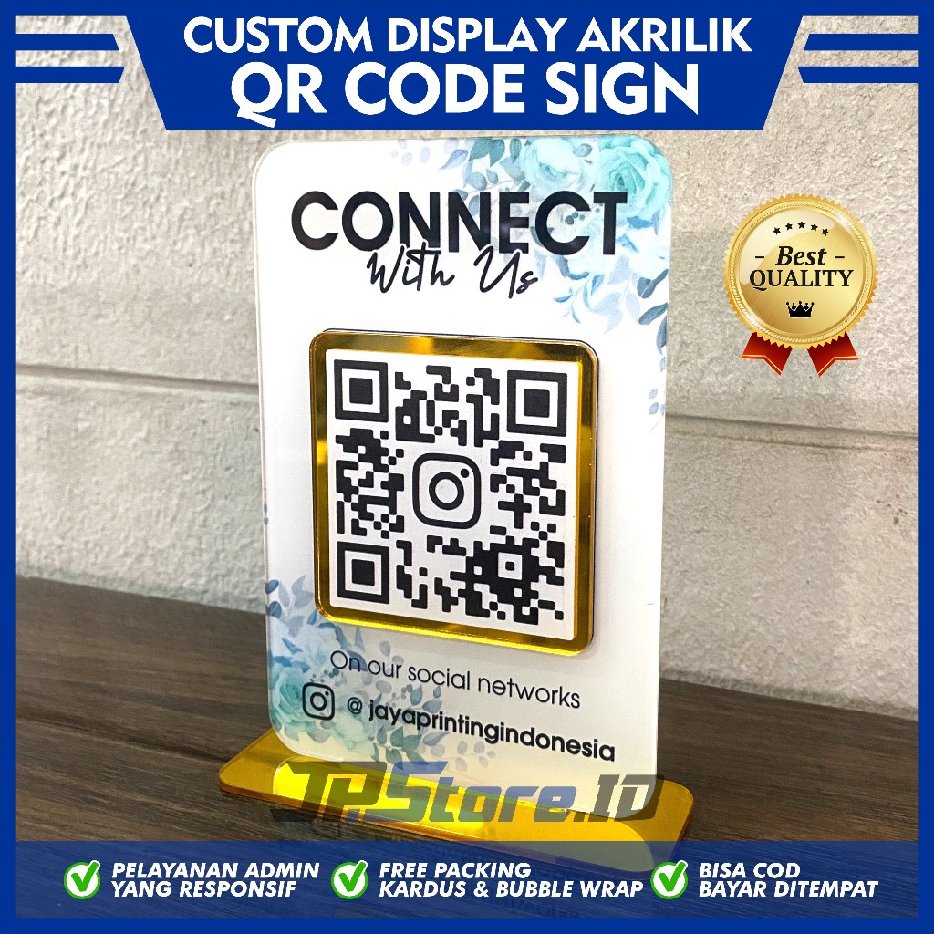 

Kode multi QR Media Sosial Sign Acrylic Mirror - QR Code Sign Akrilik