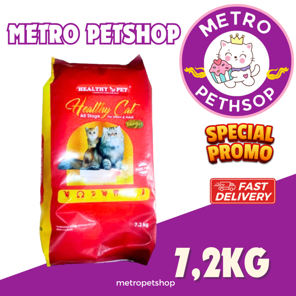 Healthy Pet Cat Food 7.5 Kg for Kitten and Adult Pork free