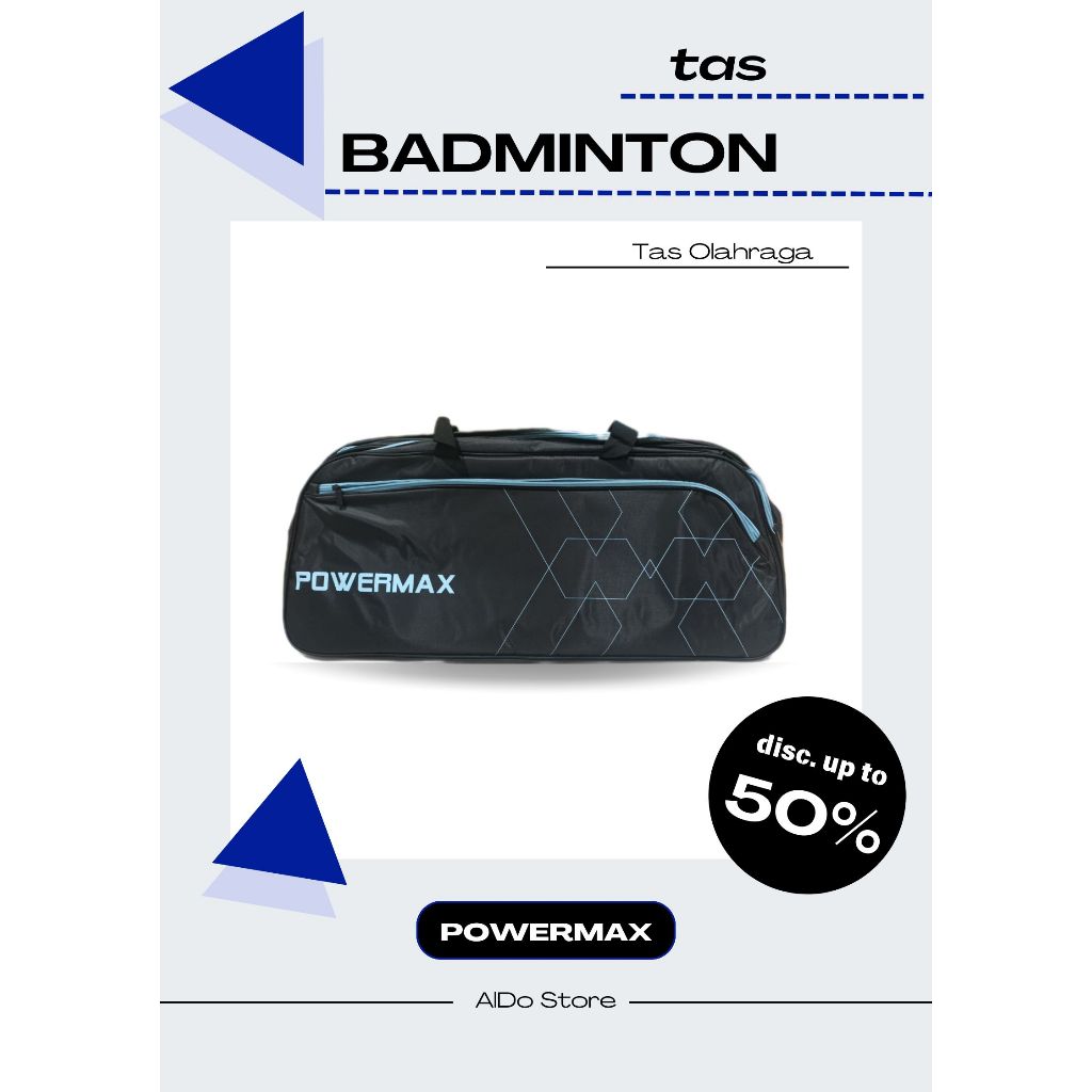 AlDo Store Tas Raket Badminton Bag Powermax Hi-Qua Premium Bag Standart Best Quality Tas Olahraga Ba