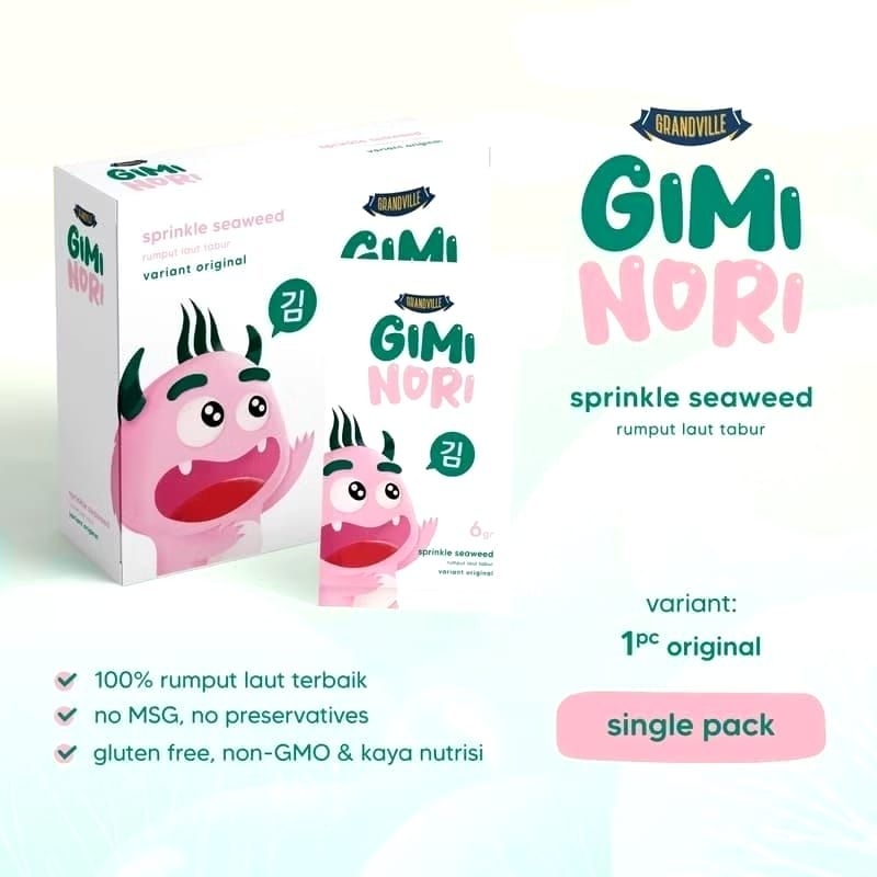 

Grandville gimi nori rumput laut tabur kemasan sachet 6 gr