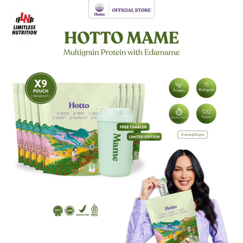 

Hotto Mame Multigrain Protein With Edamame 9 Pouch - 12 Sachet/Pouch