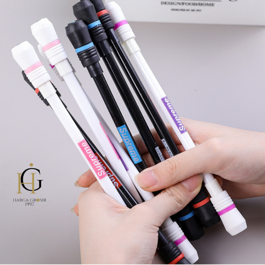 

pulpen 4PCS 8PCS 12PCS tongkat putar magnet SUPRIME pen bolpen kreatif spinner lucu bisa terjangkau cod