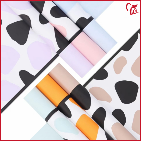 

Leopard Wrapping Paper Cellophane Waterproof Kertas Buket Bunga / Kertas Kado Ecer KB6099