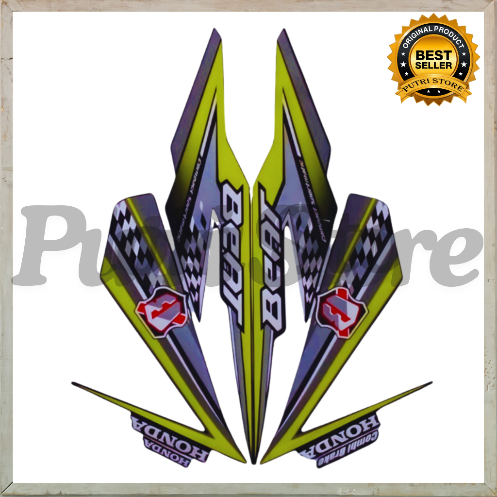 Sticker Striping Motor Honda Beat Fi 2018 Hitam Hijau list body motor beat Fi 2018