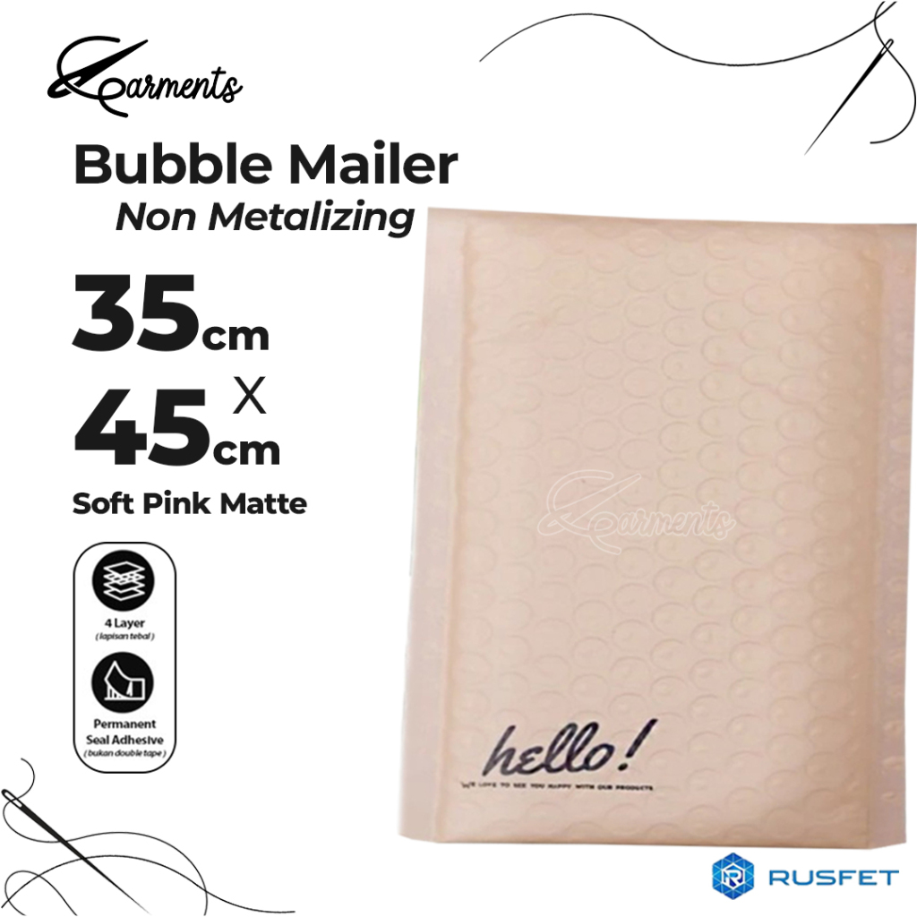 Bubble Mailer Pink 35 X 45CM Hello Series / Amplop Envelope Wrap PREMIUM Mailer Rusfet Harga Murah