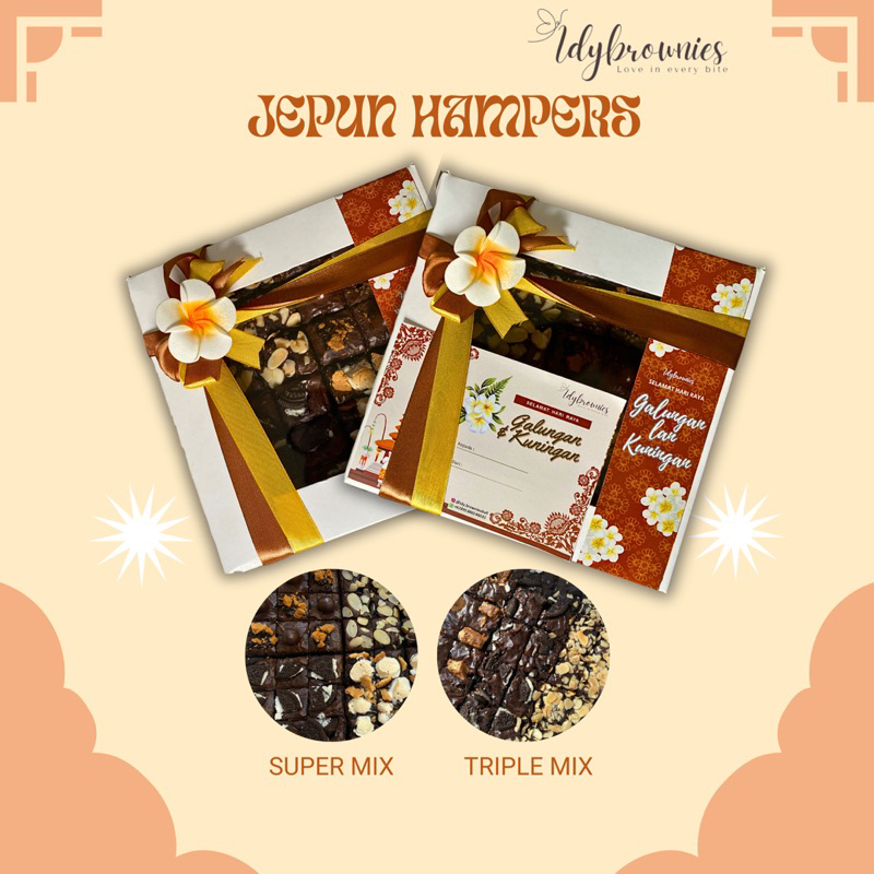 

HAMPERS GALUNGAN & KUNINGAN, BROWNIES HAMPERS, FUDGY BROWNIES HAMPERS