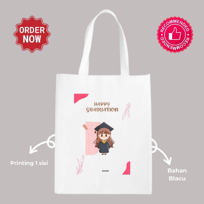 Souvenir Hampers Totebag Tas Blacu Printing Graduation Custom