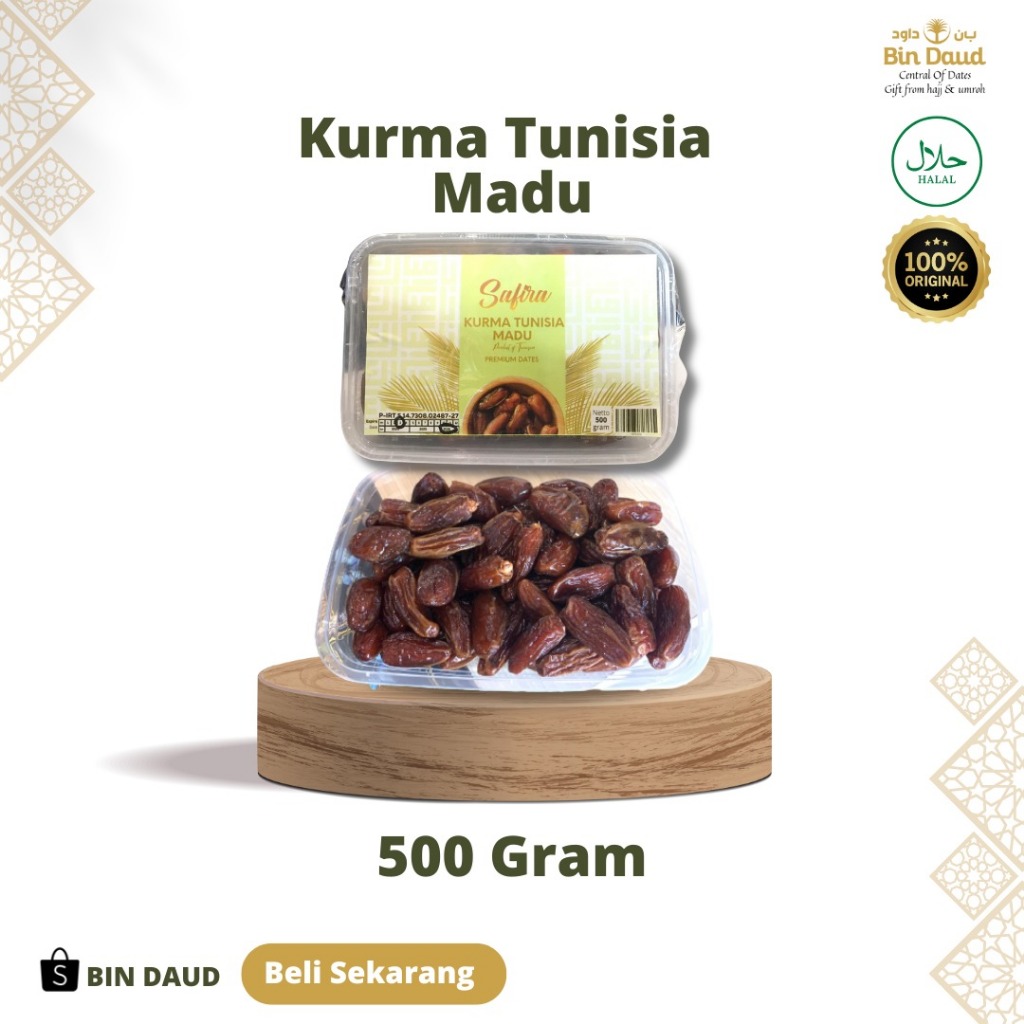 

Kurma Tunisia madu 500gr / Kurma Tunisia non tangkai / Tunisia palm fruit / Kurma Madu