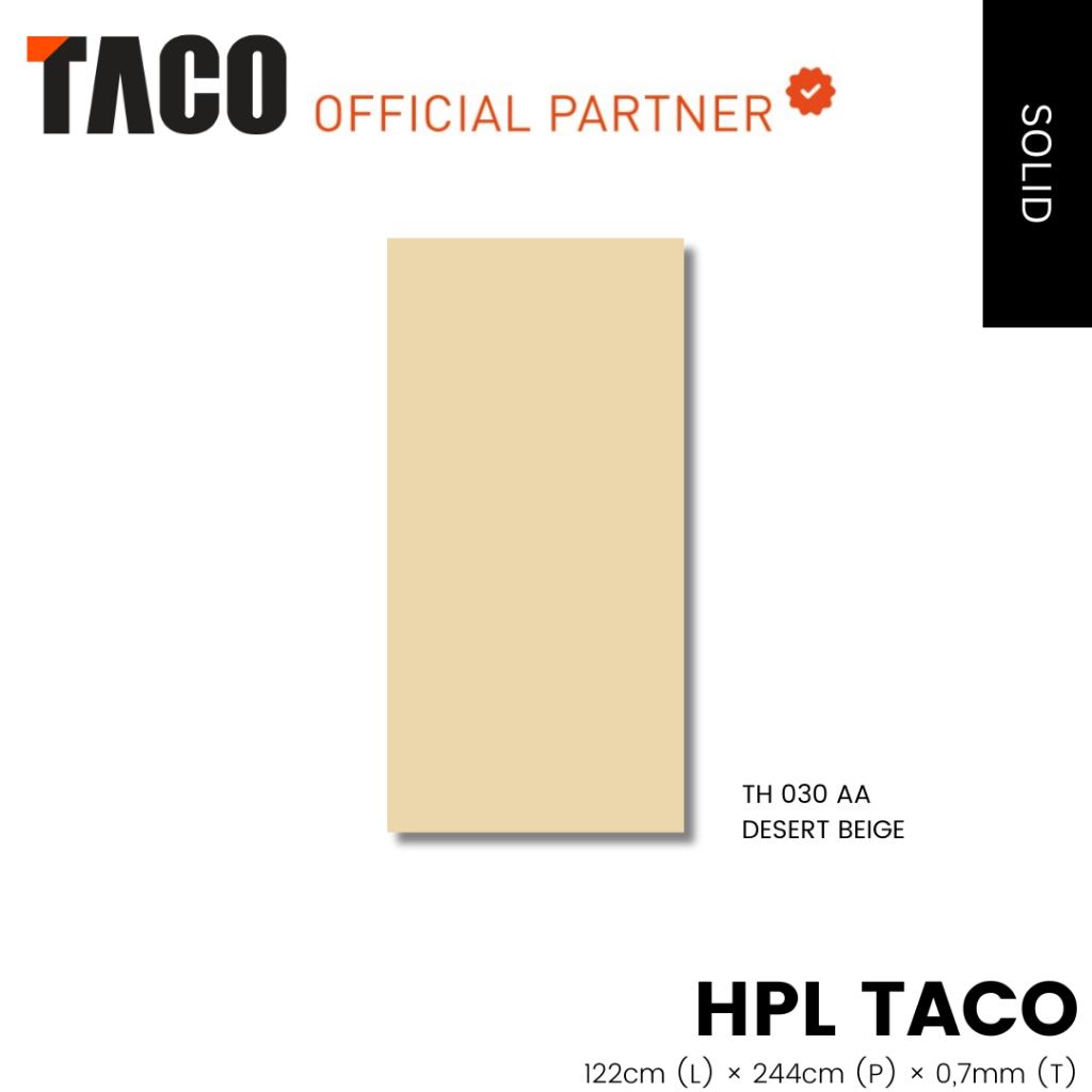 HPL TACO SOLID TH 030 AA DESERT BEIGE