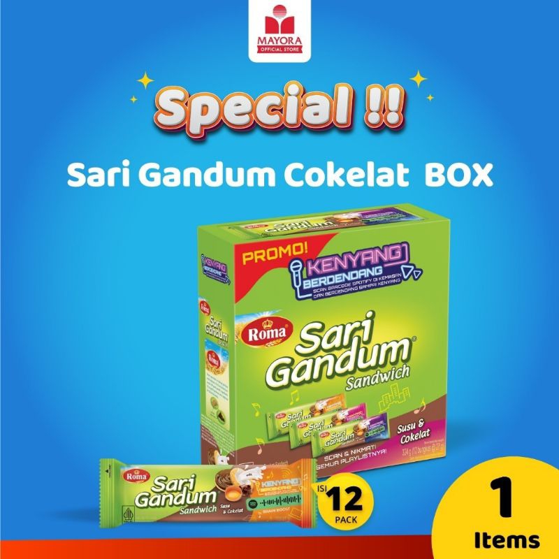 

roma sari gandum sandwich 27 gr susu & coklat