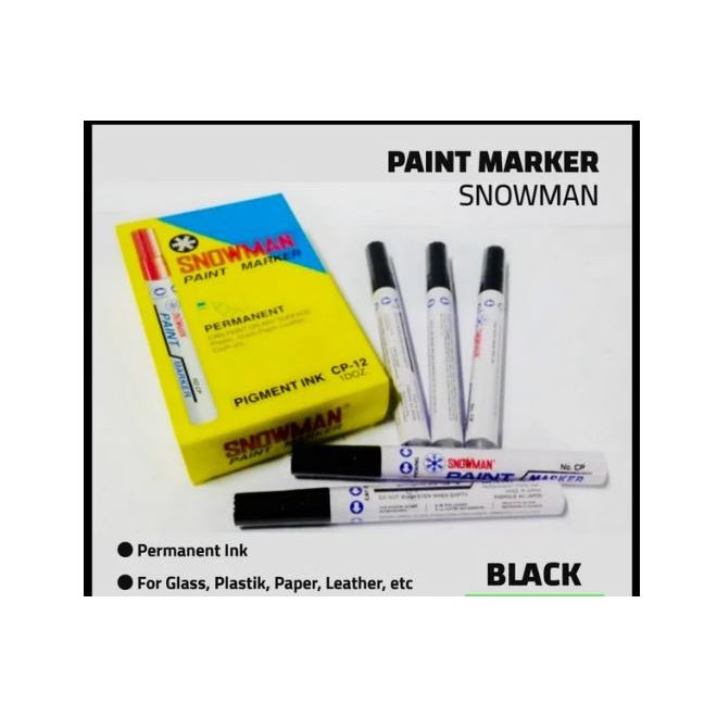 

SPIDOL PERMANENT PAINT MARKER SNOWMAN HITAM isi 12 PCS