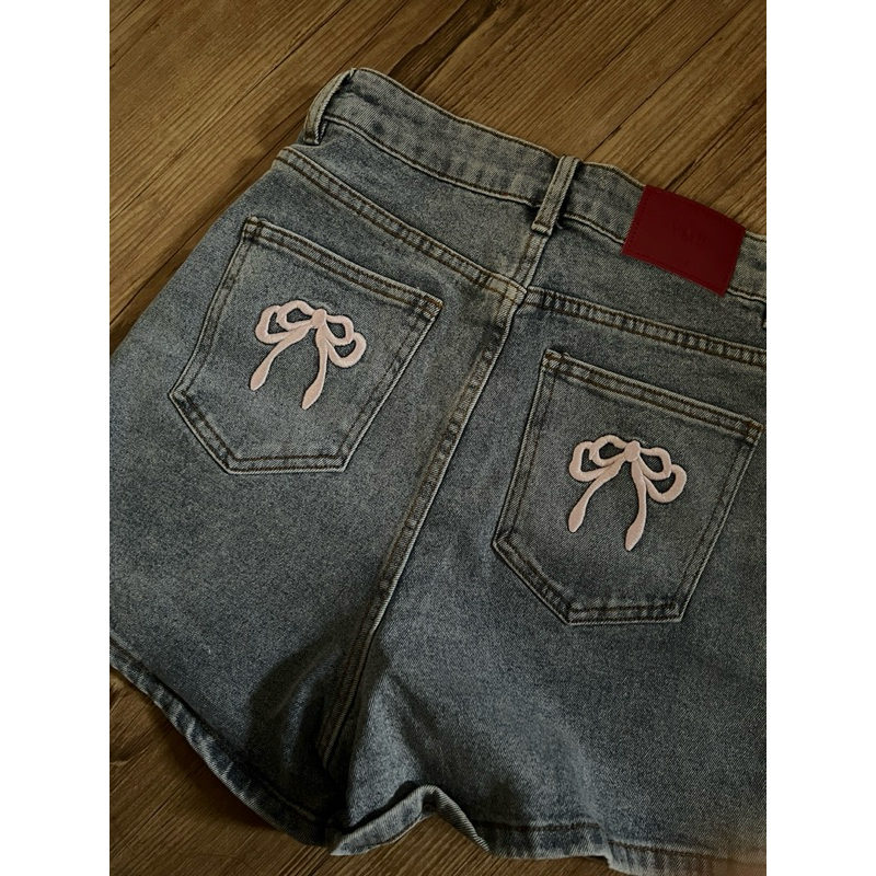 Short Denim Celana Pendek Jeans  BKK merk YME motif pita bordir