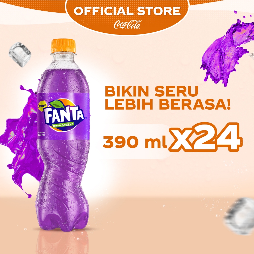 

Fanta Grape Rasa Anggur Minuman Soda - Botol 390ml x 24 pcs